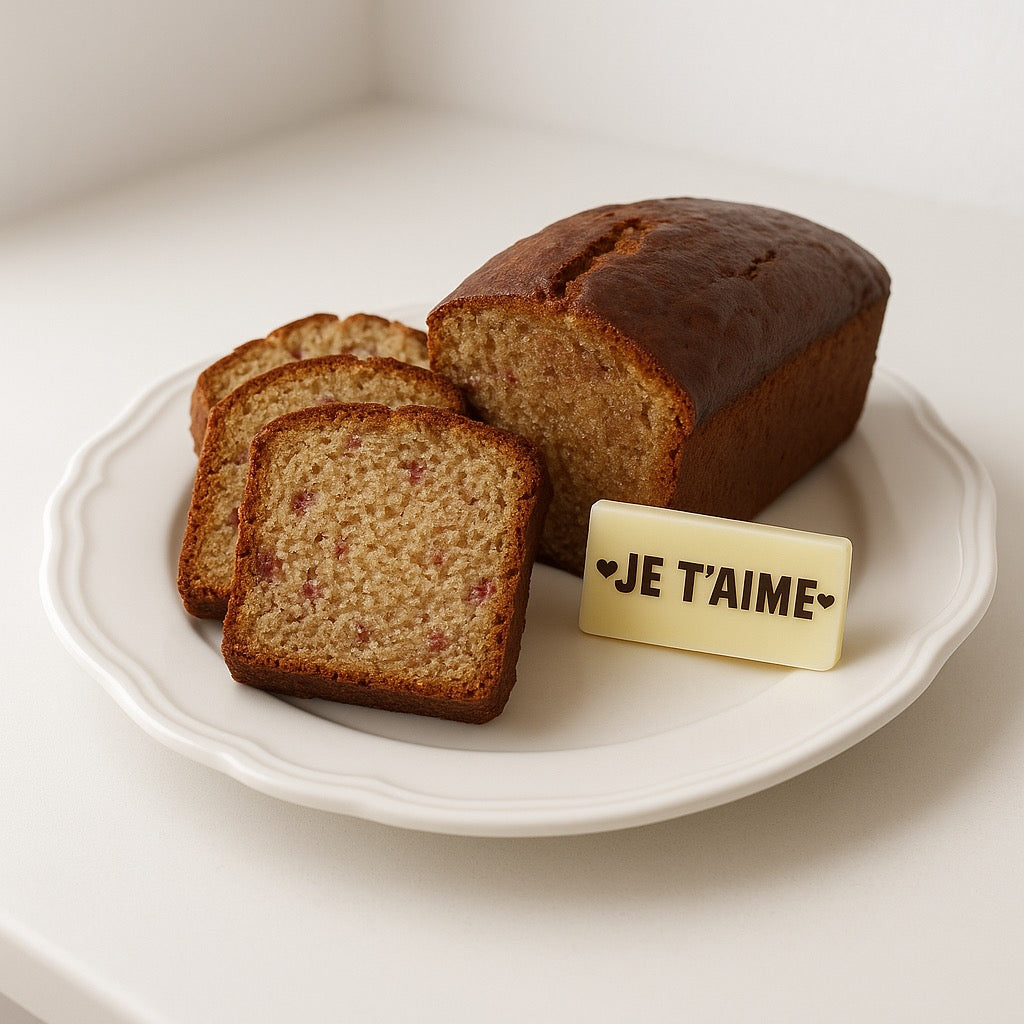 1 Cake JE T'AIME pur beurre à la framboise