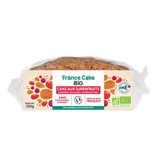 Cake Bio aux Super Fruits : Baie de goji, Crannberry, amandes"
