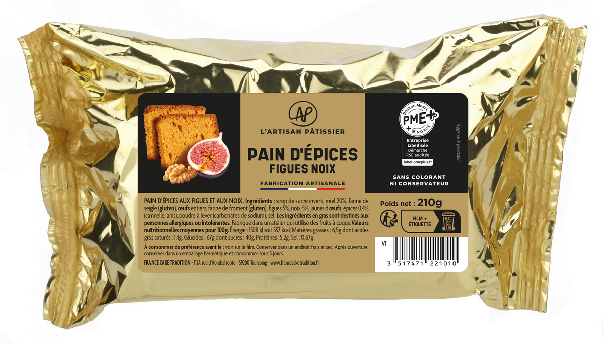 Pain d'Épices Gourmet FIGUES-NOIX Spécial Foie Gras