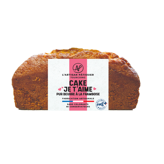1 Cake JE T'AIME pur beurre à la framboise