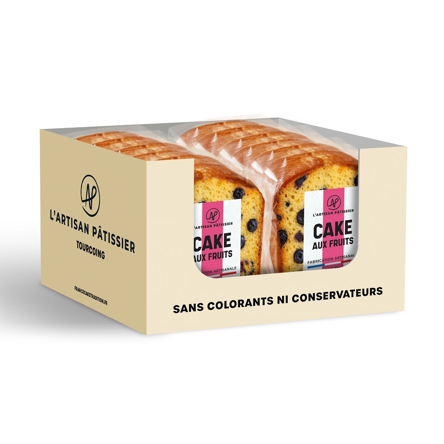 Carton de 12 Tranches de Cake aux Fruits