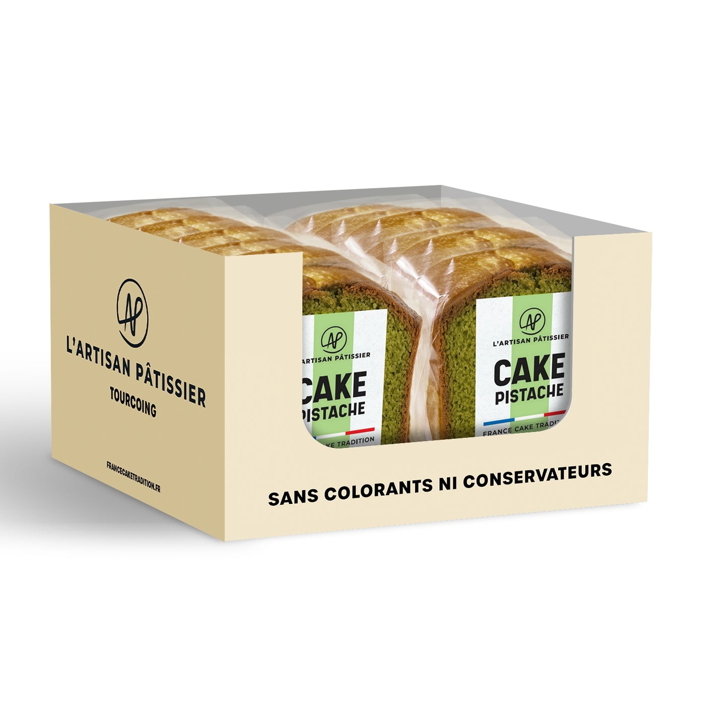 Carton de 12 Tranches de Cake Pistache